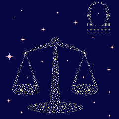 Image showing Zodiac sign Libra on the starry sky