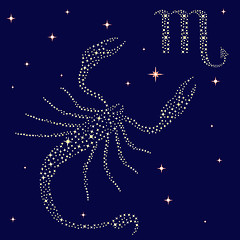 Image showing Zodiac sign Scorpio on the starry sky