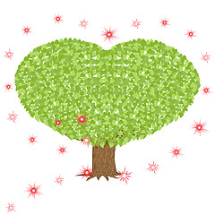 Image showing Green tree with heart shaped crown