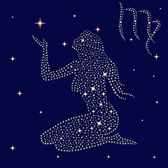 Image showing Zodiac sign Virgo on the starry sky