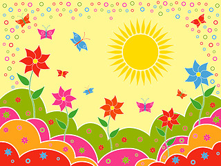 Image showing Sunny summer landscape as wallpaper
