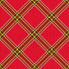 Image showing Checkered diagonal tartan fabric seamless pattern