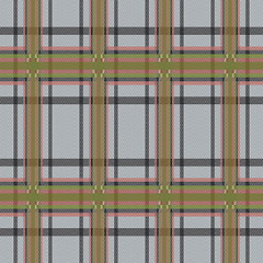 Image showing Rectangular tartan brown and gray fabric seamless texture 