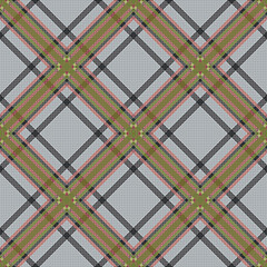 Image showing Diagonal tartan brown and gray fabric seamless texture 