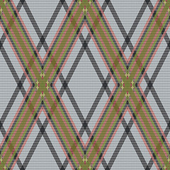 Image showing Rhombic tartan brown and gray fabric seamless texture