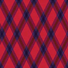 Image showing Rhombic tartan green and red fabric seamless texture