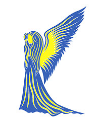 Image showing Female angel in yellow and blue symbolize the Ukraine