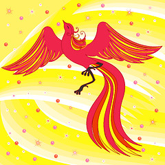 Image showing Graceful Firebird on abstract background