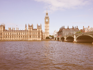 Image showing Retro looking Houses of Parliament in London