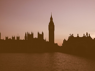 Image showing Retro looking Houses of Parliament in London