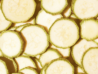 Image showing Retro looking Courgettes zucchini