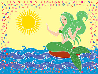 Image showing Mermaid on the sea waves