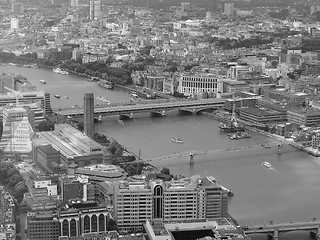 Image showing Black and white Aerial view of London