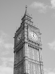 Image showing Black and white Big Ben in London