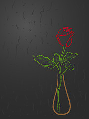 Image showing Stylized red rose in a vase over grey