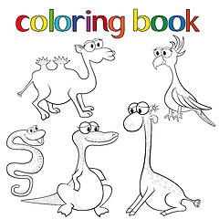 Image showing Set of animals for coloring book
