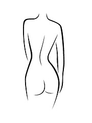 Image showing Abstract female back contour