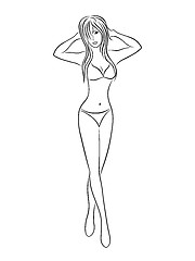 Image showing Young slim woman in bikini