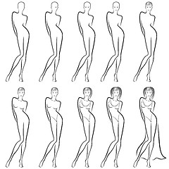 Image showing Sequence of creation a beautiful female contour