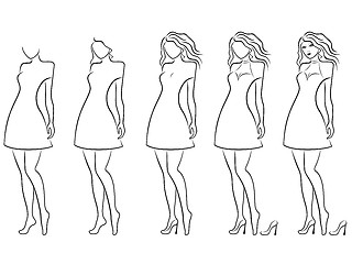 Image showing Alluring women contour in hand drawing sequence