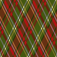 Image showing Rhombic tartan red and green seamless texture