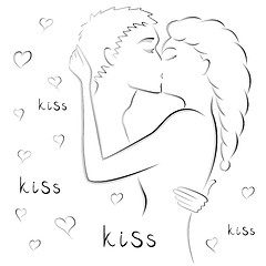 Image showing Young couple kissing