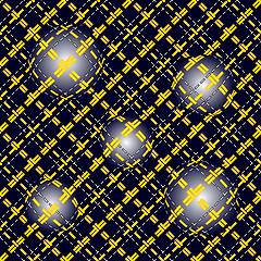 Image showing Seamless pattern of yellow grid with convex lighting