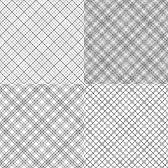 Image showing Four mesh seamless patterns with dashed lines