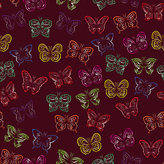 Image showing Seamless pattern with gradient butterflies