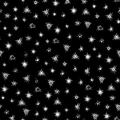 Image showing Black and white stars seamless pattern