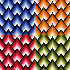 Image showing Four seamless patterns with different colors