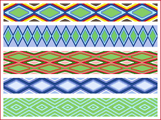 Image showing Set of five seamless rhombic patterns