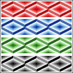 Image showing Set of four seamless rhombic patterns