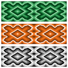 Image showing Set of three seamless rhombic patterns