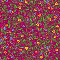 Image showing Colorful floral seamless pattern