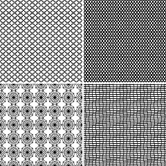 Image showing Four Seamless Ornamental Greed Patterns