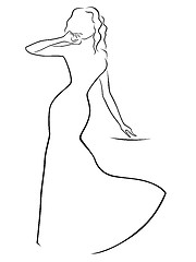 Image showing Abstract woman in a long dress