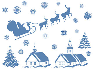 Image showing Set of Christmas design elements