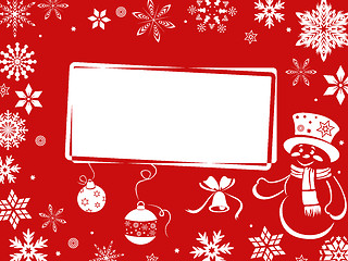 Image showing Christmas greeting card in red shades