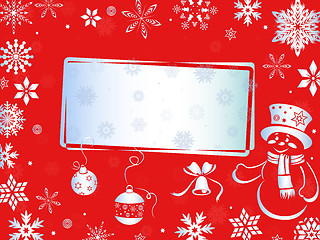 Image showing Christmas greeting card in red hues