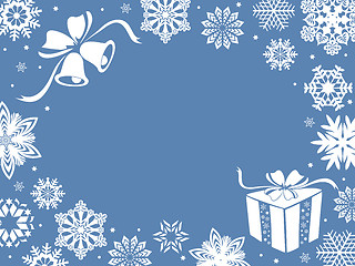 Image showing Christmas greeting card in blue shades