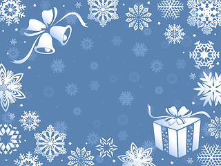 Image showing Christmas greeting card in blue hues
