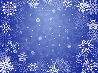 Image showing Christmas greeting card with snowflakes