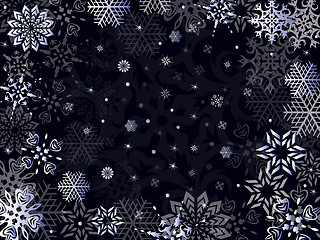 Image showing Christmas greeting card in dark blue hues