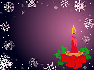 Image showing Christmas greeting card in dark purple