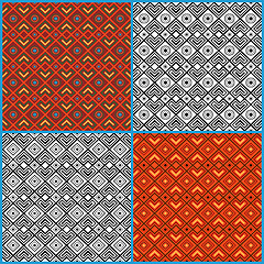 Image showing Four seamless ethnic patterns