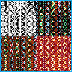 Image showing Four seamless ethnic motifs patterns