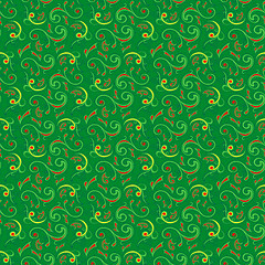 Image showing Seamless pattern mainly in green hues