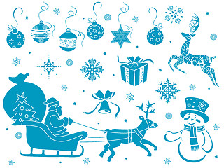 Image showing Set of Christmas stencils