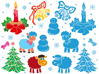 Image showing Set of Christmas and New Year stencils